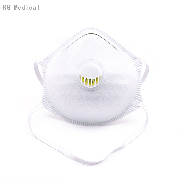 Becher FFP3-Aerosole, die dem Atemschutzgerät mit Ventilstirnbändern widerstehen
