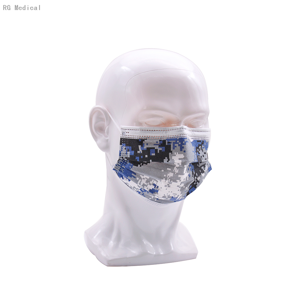 Sky Blue Camouflage Style 3-lagige Einweg-Gesichtsmaske