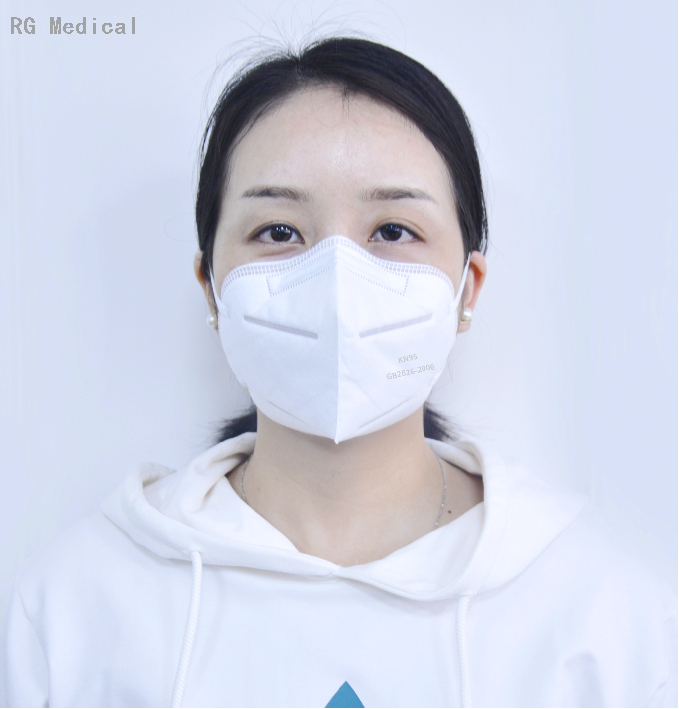Medizinische Maske mit weißer Farbfalte